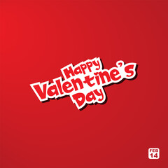 Happy Valentines Day Red And White Stickers Design With Propose Cartoon Vector 