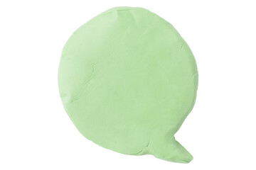 Green speech bubble plasticine isolated on transparent background