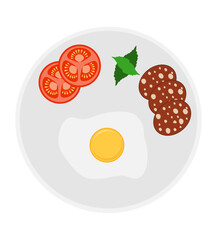 fried roast egg stock vector illustration