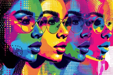A Vibrant Pop Art Background Celebrating Diversity And The Lgbtq Community. Сoncept Rainbow Pride Parade, Lgbtq+ Equality, Love Wins, Celebrating Diversity, Unity In Colors
