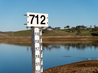 Depth indicator on a regional water storage dam