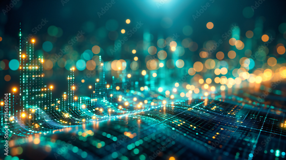 Poster abstract technology network: abstract representation of a futuristic technology network, symbolizing