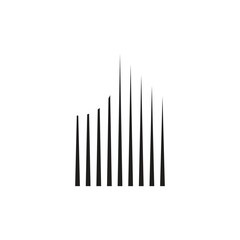 Abstract black and white skyscraper simple line design