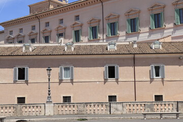 Piazza del Quirinale Square Architecture with Balustrade in Rome, Italy