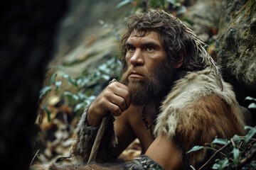 Chronicles of prehistoric life: primitive man, delving into the mysteries of early human existence, tools, culture, and survival in the ancient epochs of our evolutionary past