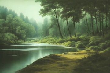 Fototapeta premium river in the forest