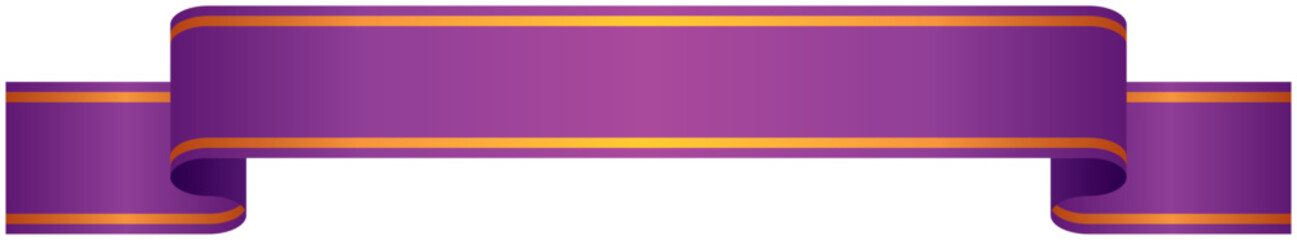 Vector illustration of Gradation ribbon with gold line 1 (purple)
