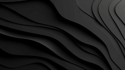 Abstract black luxury background. luxurious black line background. Dark black wave.Curved surface with light is a monochromatic photo capturing artistic, abstract, and minimalist concepts. - obrazy, fototapety, plakaty