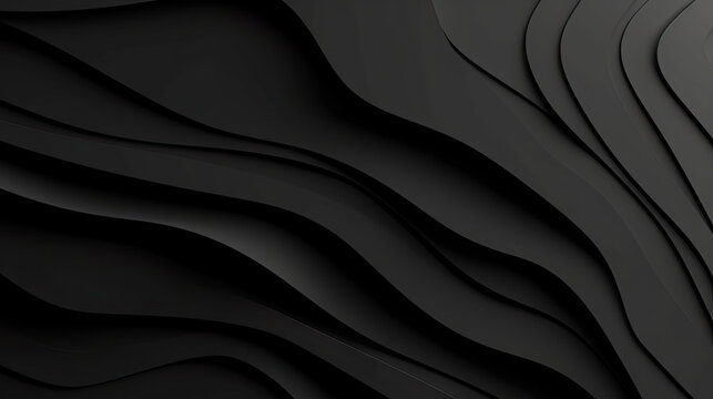 Abstract black luxury background. luxurious black line background. Dark black wave.Curved surface with light is a monochromatic photo capturing artistic, abstract, and minimalist concepts.