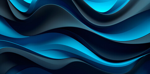 wavy black and blue wavy wall pattern, in the style of dark gray, repetitive