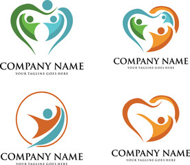 modern family logo set template