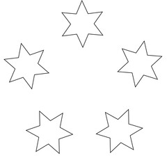 Stars in circle icon. Round star frame template