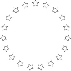 Stars in circle icon. Round star frame template