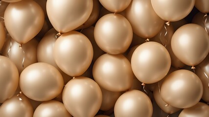 Beige balloon texture. Background of matte beige balloons