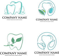 modern dental logo set template