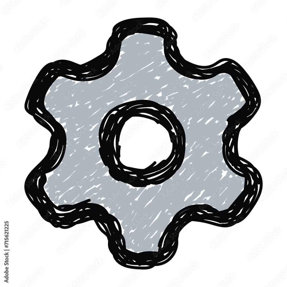 Poster setting icon. user interface concept. setting doodle hand drawn icon. user interface icon hand drawi