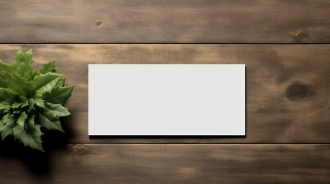 blank card on wooden background