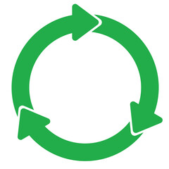 Recycle symbol icon. Green recycle or recycling arrows icon. Vector recycle sign