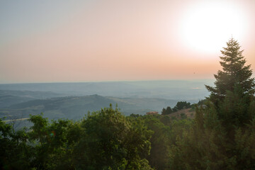 Fototapeta na wymiar Mountain landscape from Stigliano, Basilicata, Italy