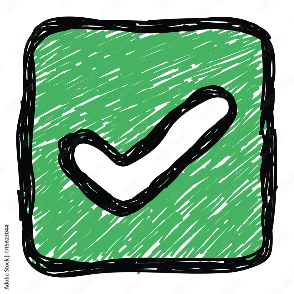 Poster checkbox icon. user interface concept. checkbox doodle hand drawn icon. user interface icon hand dra