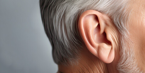 Close up human ear, hearing problem, a Deafness.. - obrazy, fototapety, plakaty