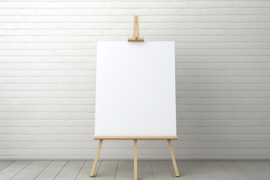 blank canvas on easel