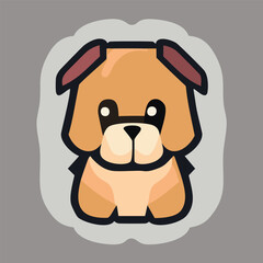 icon logo little dog, cute puppy. Colored trendy illustration