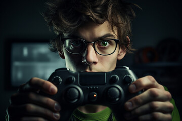 Generative AI picture playing video games concept gaming addiction