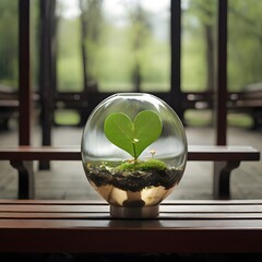eco loving sign in a glass ball