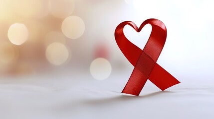 Worlds HIV Aids Day, Red awareness ribbon, HIV awareness concept, world AIDS day, world hypertension, cancer day, charity, regular health check up, support people with chronic disease, healthcare.