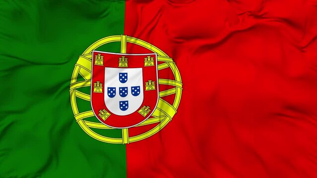 Portugal flag waving seamless loop animation. 4K high resolution flag animation 