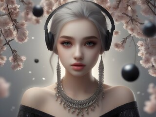 Conceptual image representing auditory hallucination, with surreal and abstract visual elements. AI generated art