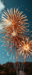 fireworks sky beautiful of new year festivities. AI generative