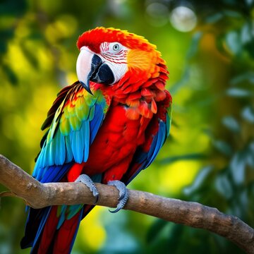 Nice colorful parrots bird picture