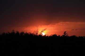 sunset in the mountains