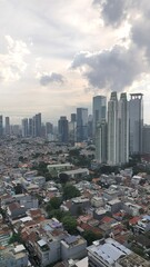 Jakarta, Indonesia – January 16, 2024: A cityscape view of Indonesia capital city Jakarta