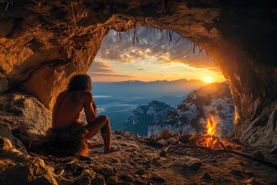 Chronicles of prehistoric life: primitive man, delving into the mysteries of early human existence, tools, culture, and survival in the ancient epochs of our evolutionary past