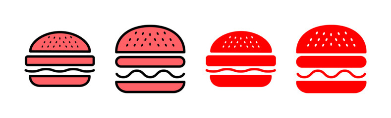 Burger icon set illustration. burger sign and symbol. hamburger