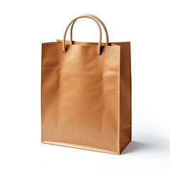 Brown paper bag isolated on a white background