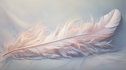 Delicate Feather Softness Background Ai Generative
