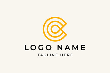 Letter c line logo design vector