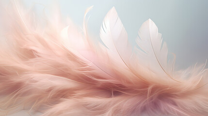 Delicate Feather Softness Background Ai Generative