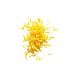 minimalistic Lemon zest isolated on a transparent background photorealism food photography 