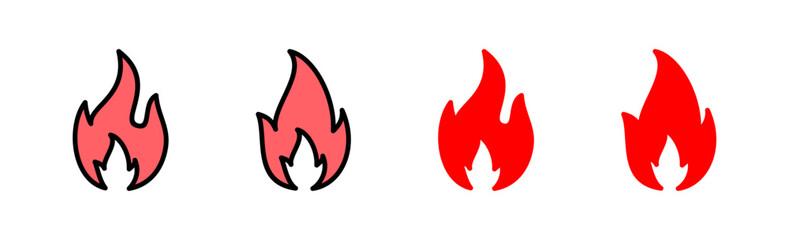 Fire icon set illustration. fire sign and symbol
