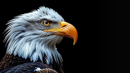 Fototapeta premium Close-up of an eagle on a black background. AI generated.