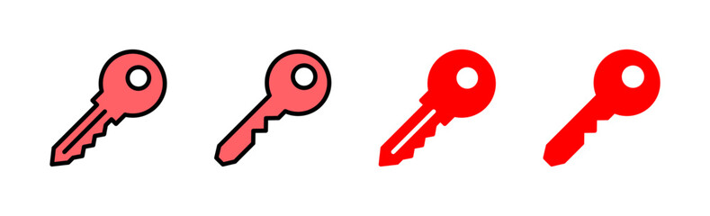 Key icon set illustration. Key sign and symbol.