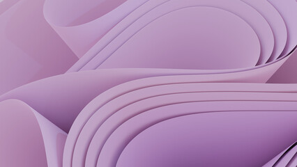 3D Rendering of abstract swirl wavy shape object. For luxurious stylized pink background or wallpaper	
