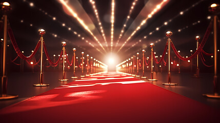 Red carpet staircase background, VIP entrance, night award ceremony