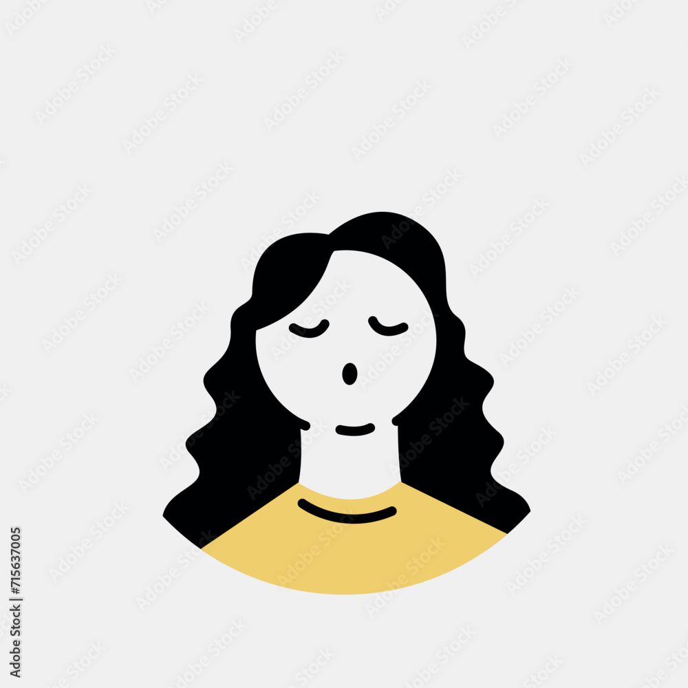 Poster avatar of person in the outline style. this design effectively captures the essence of the girl's av