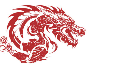 Chinese dragon symbol white background